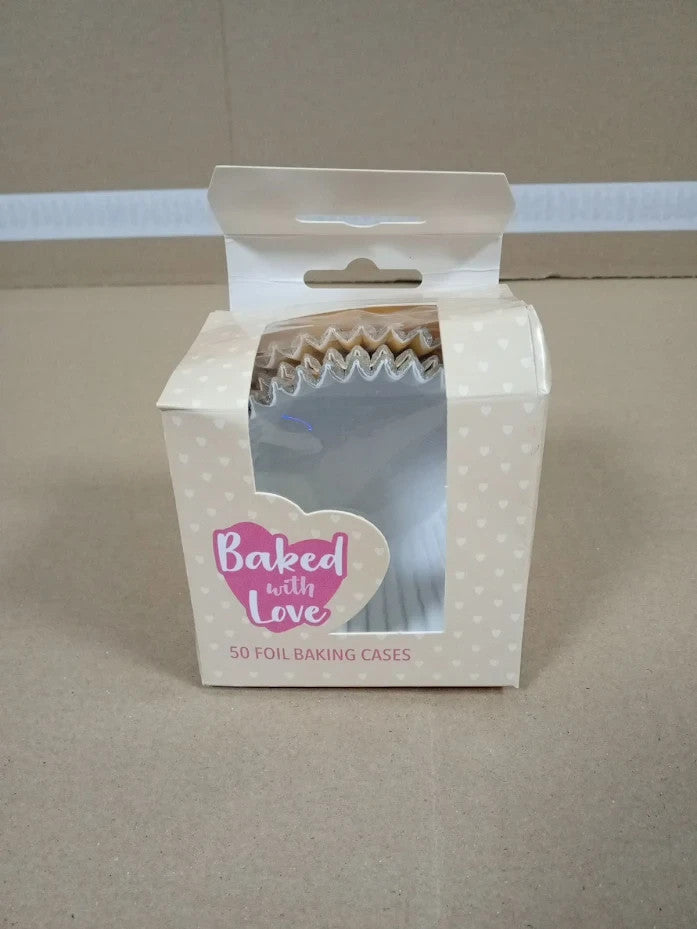 Baked Love Gold Foil Baking Cases Greaseproof Multi Purpose Cupcake Cups New