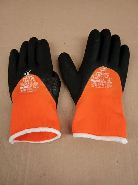 Uci Koolgrip Arctic Thermal Dual Latex Waterproof Grip Gloves Orange 10/XL New