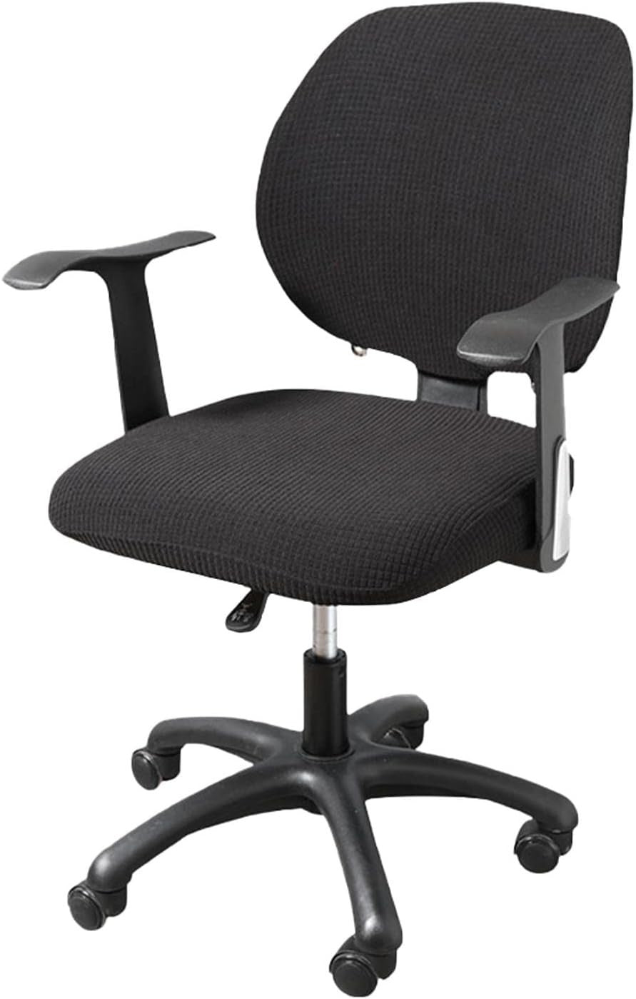 1 set 2 Pieces Office Chair Cover Stretchable Computer Cover Washable Black