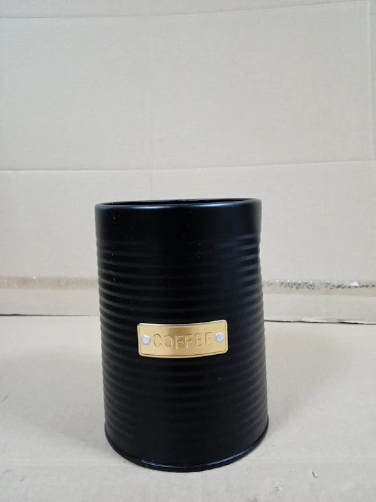 Typhoon Otto Black Stylish Coffee Jar Storage 1.4 Litres Alloy Steel Airtight