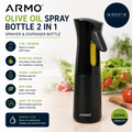 Armo 200ML Olive Oil Spray Bottle 2in1 Sprayer Dispenser For Kitchen Baking