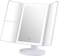 Grifema Vanity Makeup Mirror Trifold Table Magnification 32 LED Lights 3x2x1 New