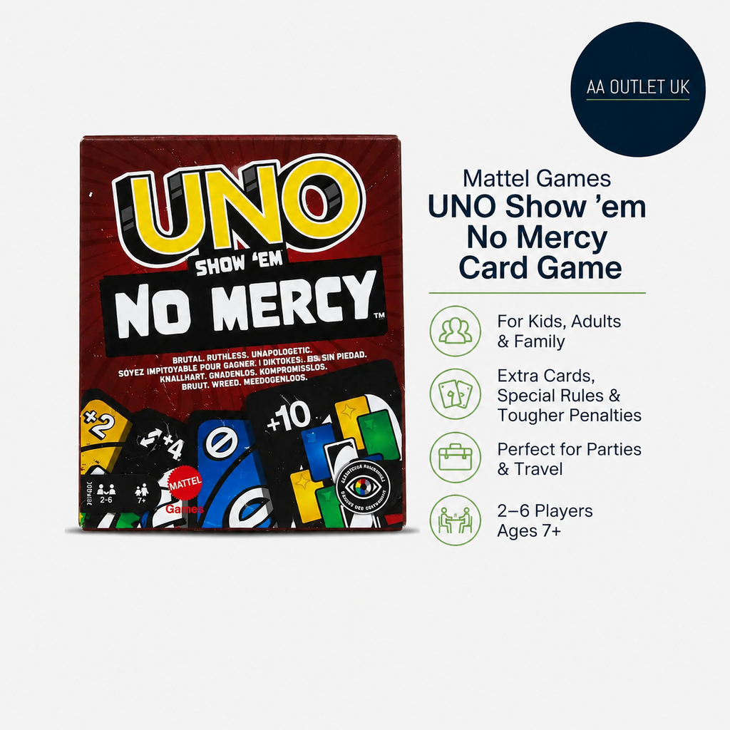 Mattel Games Uno Show No Mercy Card Game Kids Adults Family Parties Travel  7+