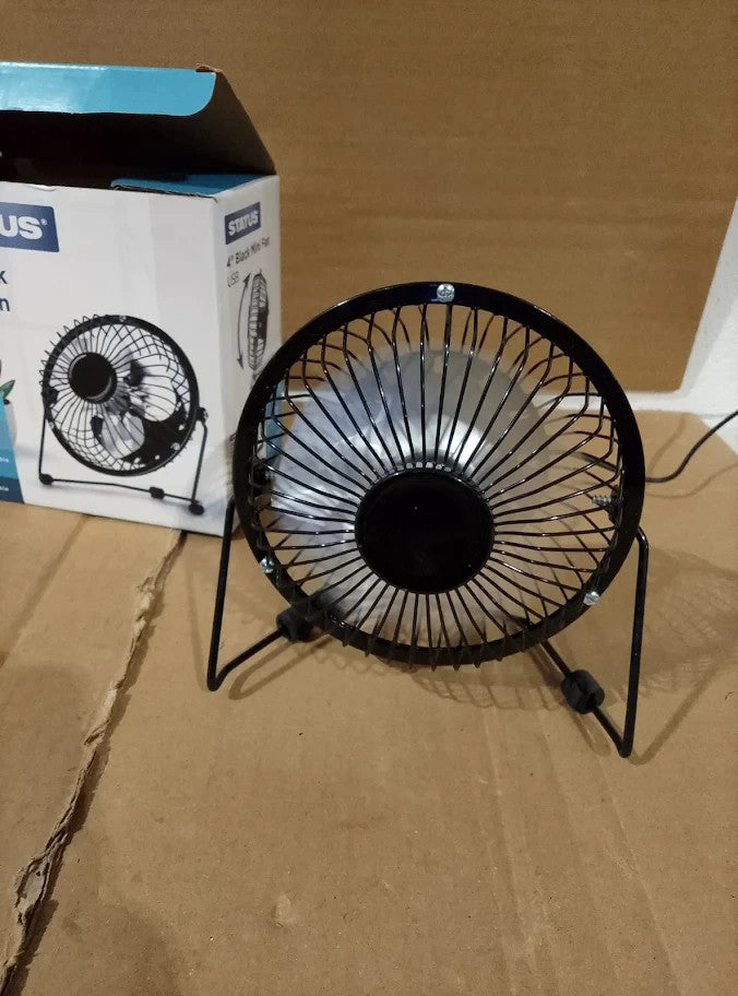 Status 4 Inch USB Desk Fan Mini Portable Personal Cooling Fan Single Speed New