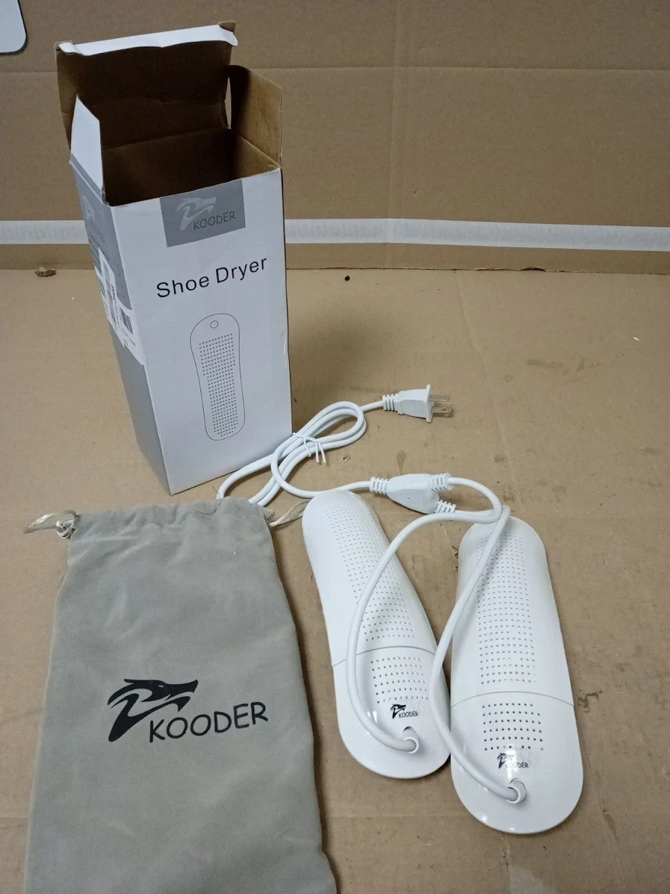 KOODER Boot Shoe Foot Dryer Eliminate Bad Odor & Sanitize Shoes White