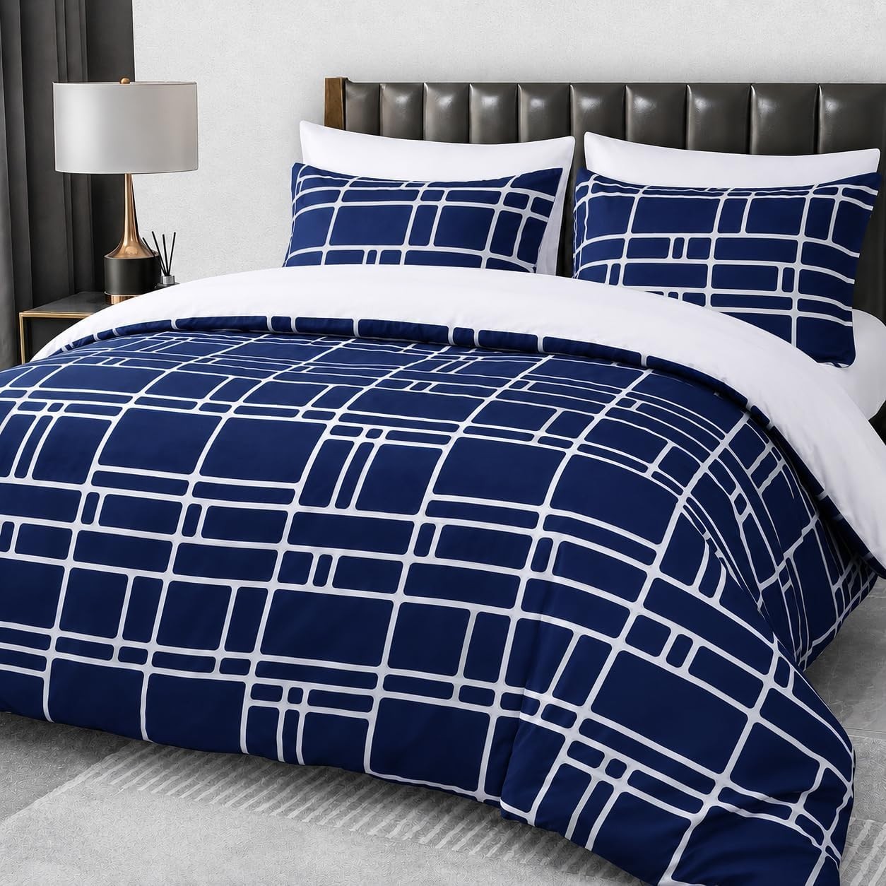 Pamposh Super King Duvet Set Premium Brushed Microfiber Reversible 3 Pieces