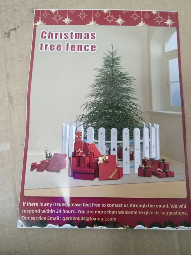 Harrms Christmas Tree White Picket Fence Dogs Protective Guard Barrier Kids