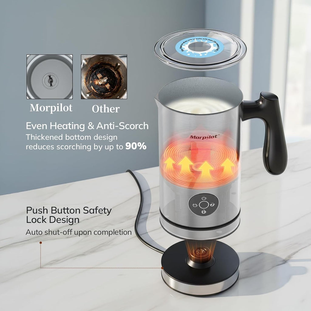 Milk Frother Electric 4 In 1 Morpilot 300ml Hot Chocolate Maker Automatic New