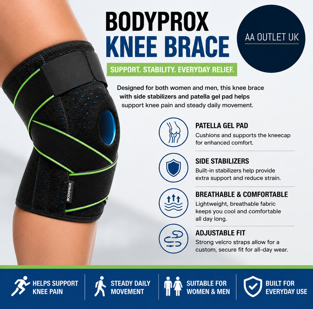 Bodyprox Knee Brace Side Stabilizers Patella Gel Pad Support Small/Medium