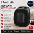 Russell Hobbs RHPH7001 700W Compact Portable Black Ceramic Plug In Fan Heater