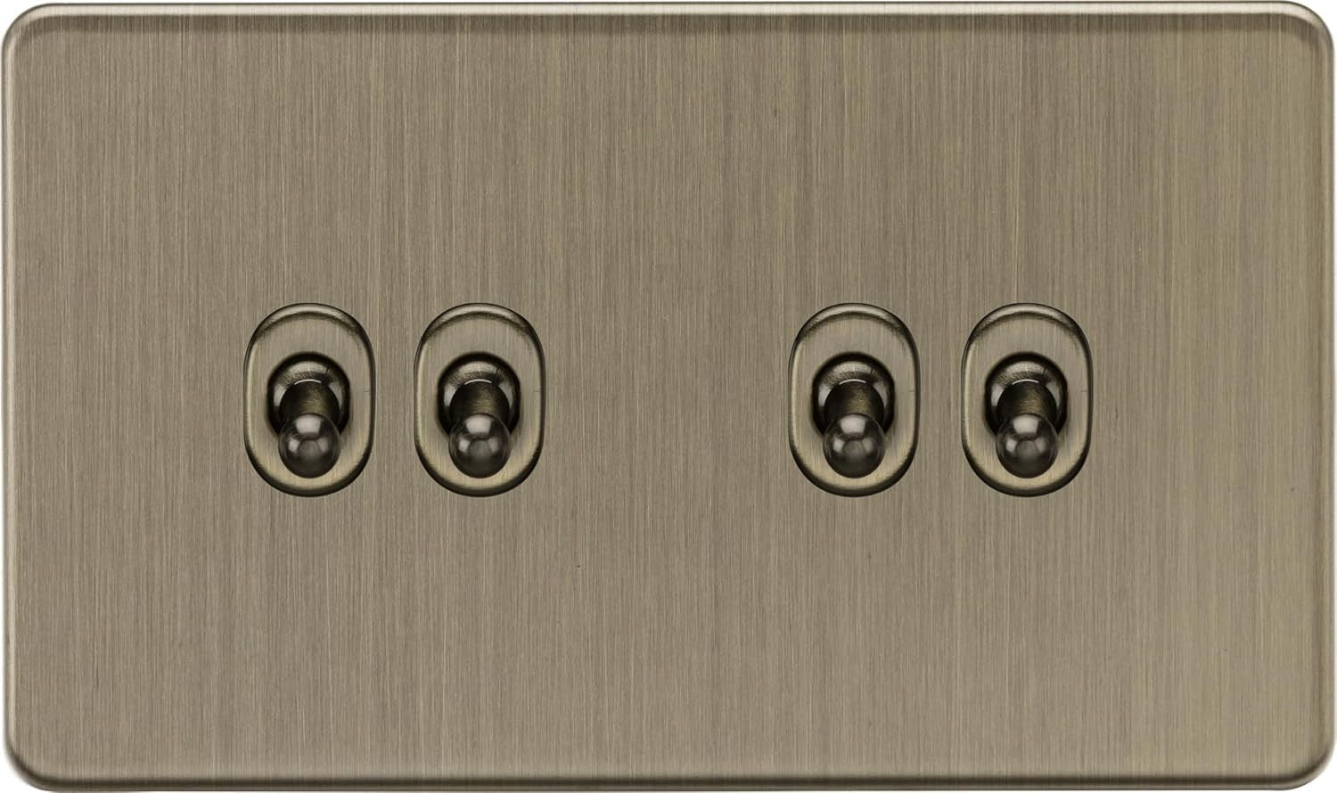 Knightsbridge 10AX 4G 2 Way Switch Antique Brass Stainless Steel Double New