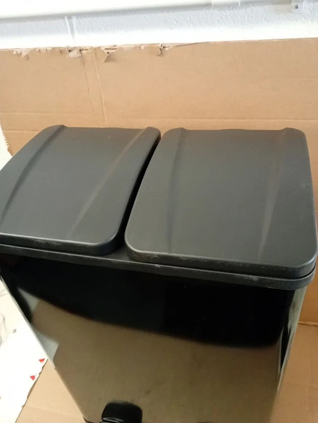 Habitat 60L Twin Compartment Bin Black New