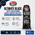 JB Weld 32329 Ultimate Black RTV Silicone Gasket Maker & Sealant 3 Ounce