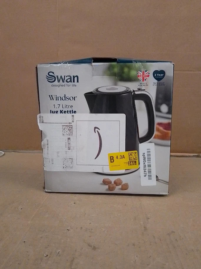Swan SK14611BLK Windsor Rapid Boil Kettle With Removable Limescale Filter 1.7L
