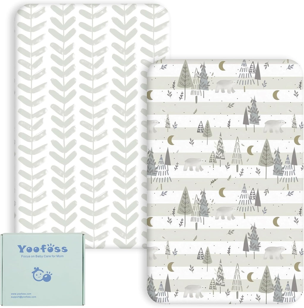 Yoofoss Cot Bed Sheets 70x140cm Fitted Super Soft Breathable Toddler 2 Pieces
