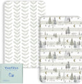 Yoofoss Cot Bed Sheets 70x140cm Fitted Super Soft Breathable Toddler 2 Pieces