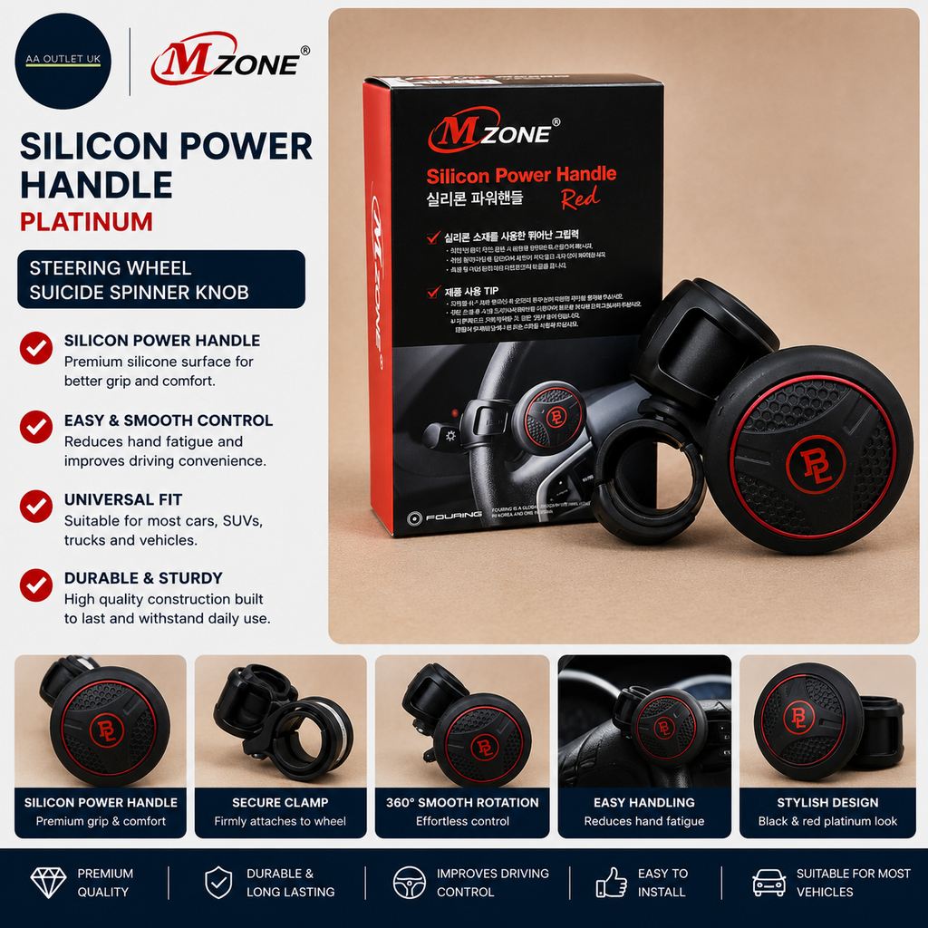 Mzone Bl Silicon Black Platinum Power Handle Car Steering Wheel Suicide Spinner