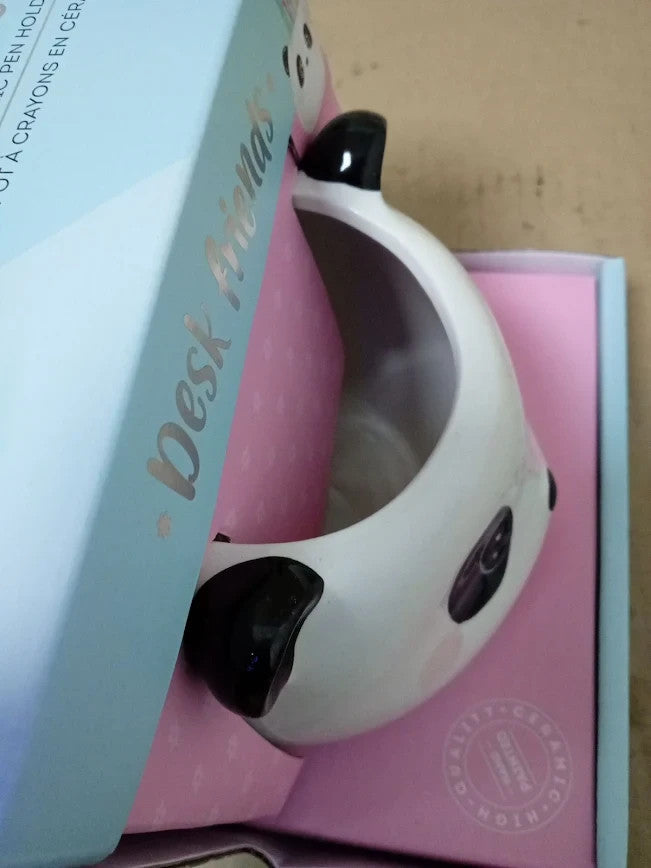 Legami Desk Friends Ceramic Pen Holder 11.2x11.4cm Panda Theme Hand Painted
