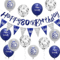 Mens Decorations Blue Silver 80th Birthday Party Decorations Banner New