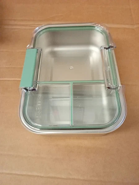 Smash Microwave Safe Stainless Steel 3 Divided Compartment Bento Lunch Box