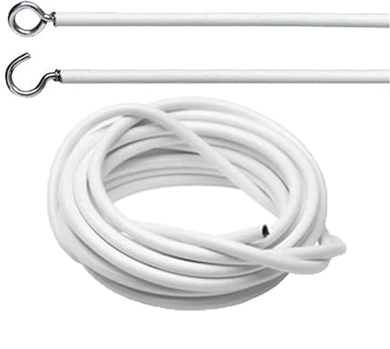 Divchi Net Curtain Wire And Hooks Set 4 Meter Curtain Kit With 10 Hooks New