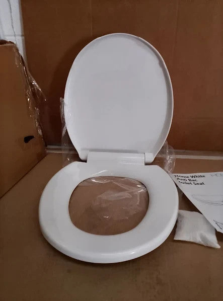 Argos Home Anti Bac Adjustable Hinges Toilet Seat White 45.1x36x6.4cm New