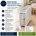 Bush DF2361 2000W Convector Heater Timer 1.5m Cord 3 Settings 31.5x52.8x19.4cm