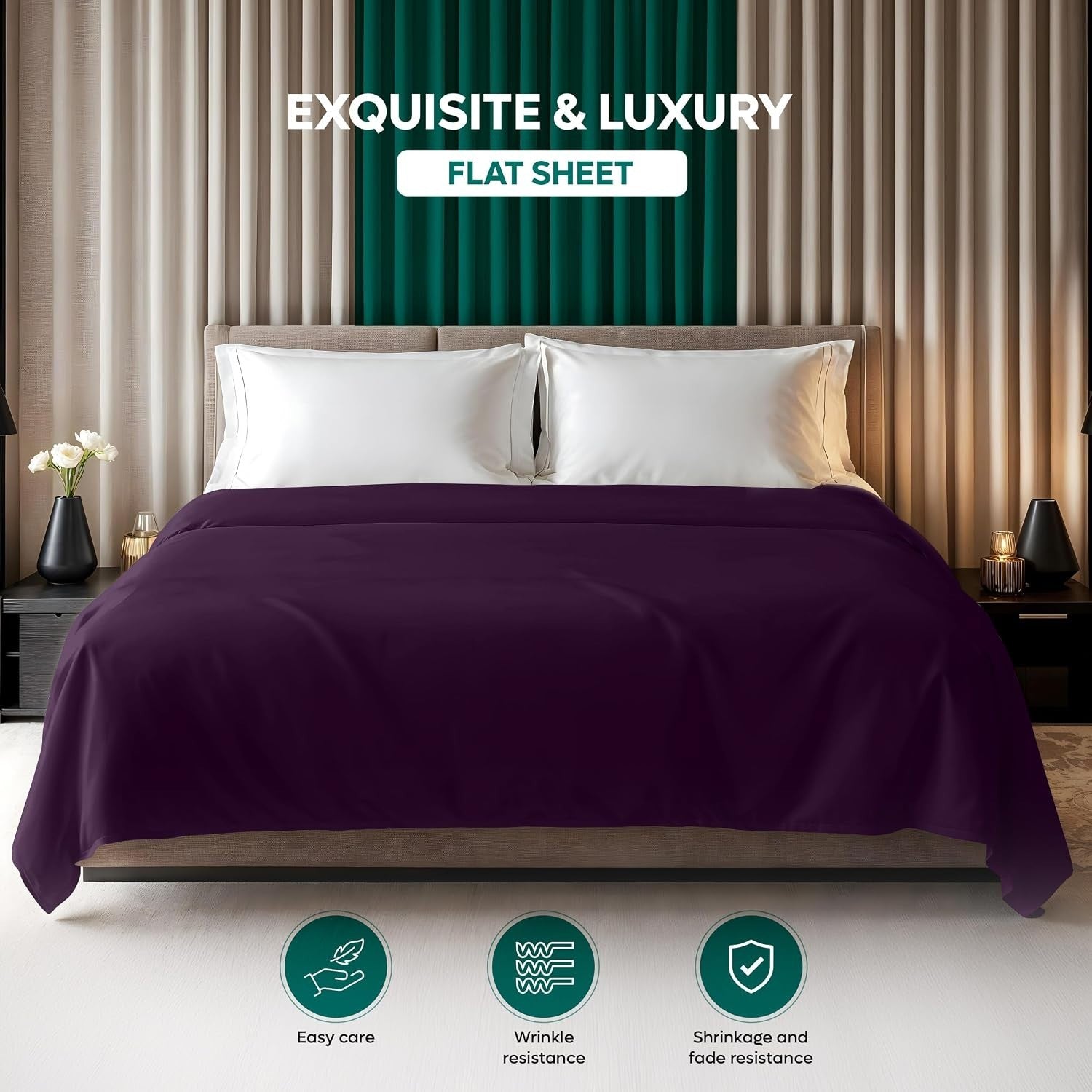 Utopia Bedding Flat Sheet King Size Oeko Tex Certified Easy Care Soft Brush New