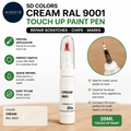 SD Colors Cream Ral 9001 Touch Up Paint Pen 20ml Repair Scratch Chip Brush