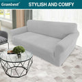 Granbest High Stretch Sofa Covers 4 Seater Super Soft XL Couch Pets Silver Grey