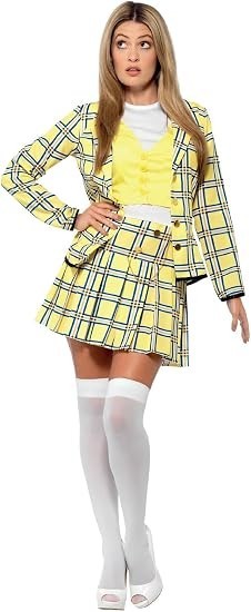 Smiffys Clueless Cher Costume Yellow Adults Jacket Top Skirt Knees Size 8-10 New