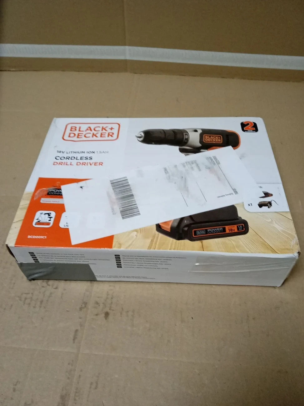 BLACK DECKER BCD001C1GB 18V Cordless 37Nm Torque Drill Driver No Charger