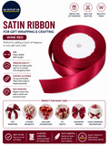 Wine Red Satin Ribbon Gift Wrapping 1 Roll 15mmx22m Crafting Flower Bouquets