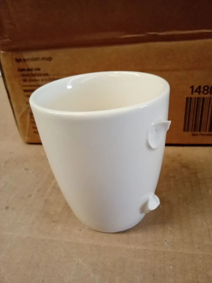 Argos Essentials Set Of 6 Porcelain Coffee Mugs White 360ml Dishwasher Safe