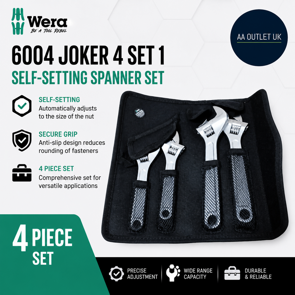 Wera 6004 Joker 4 Set 1 Self Setting Spanner Set Alloy Steel Silver