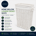 Argos Home 68Litre Willow Laundry Basket Wicker Frame White 56x35x35cm