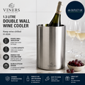 Viners Barware Silver 1.3Litre Capacity Double Wall Wine Cooler Stainless Steel