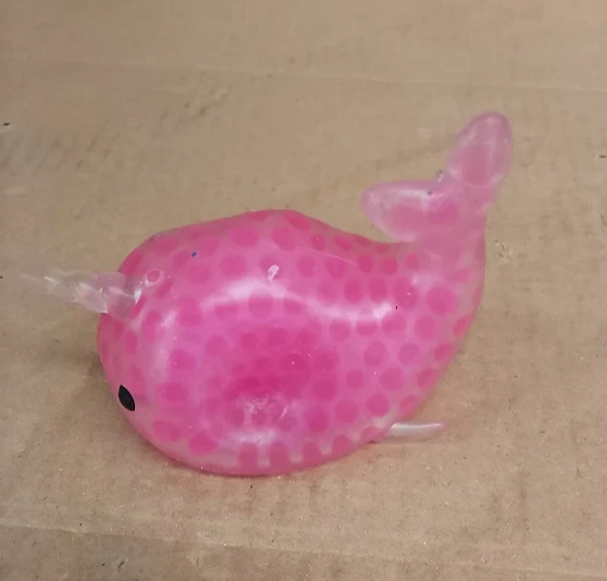 Squeeze Beaded Narwhal Stress Relief Sensory Toy Plush Fidget Gift Pink Design