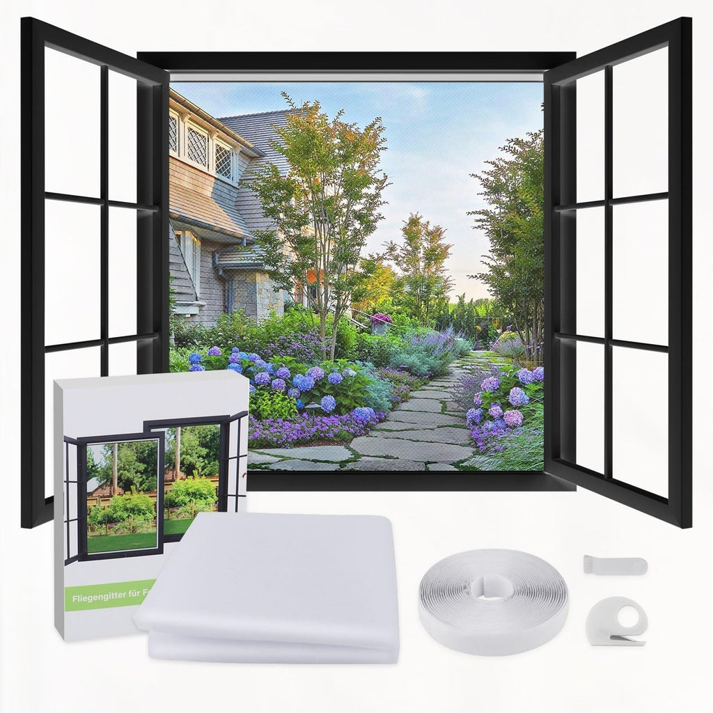 Fly Screens Windows Nets Keep Bugs Out Fine Mesh 59x70in White Easy Install New