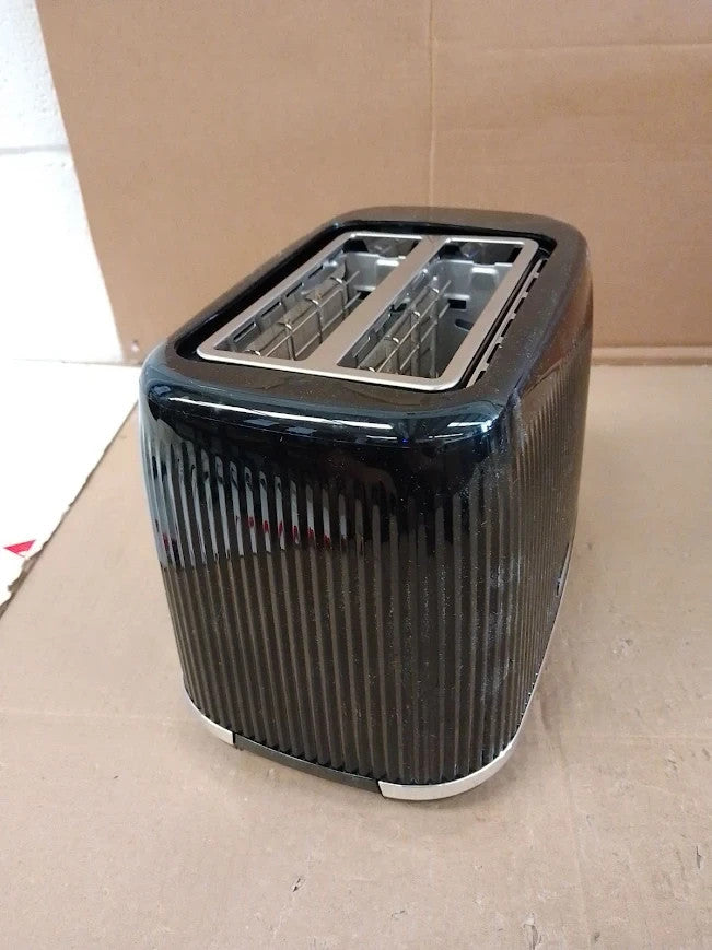 Breville Bold 2 Slice Toaster High Lift Wide Slots Black Silver Chrome VTR001