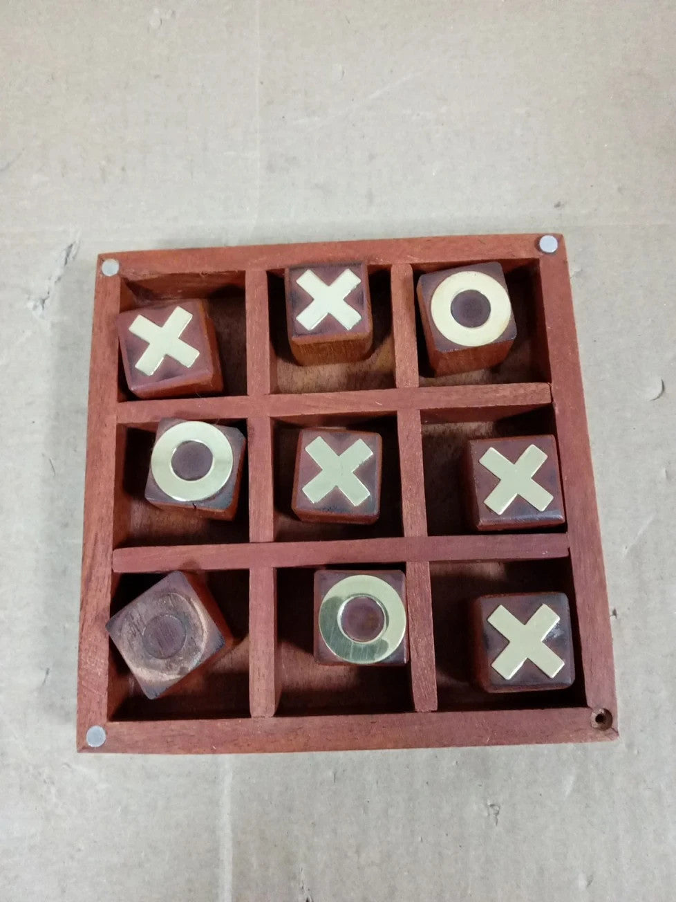 Nauticalia Naval Style Hardwood Noughts & Crosses Game 12cm Travel Portability