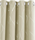 Deconovo Silver Wave Foil Printed Blackout Curtains Room Darkening 66x72in New