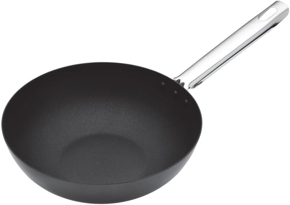 MasterClass Professional Non Stick Carbon Steel Induction Safe Wok 24cm New