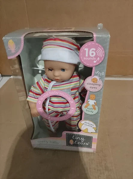 John Adams Tiny Tears Teeny Baby 30cm Soft Bodied Luxury Outfit Doll 1+ New