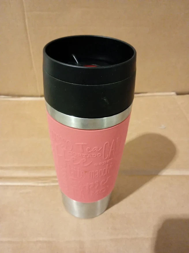 Emsa Travel Mug Classic 360ml Insulated Leakproof Stainless Steel Coral Design