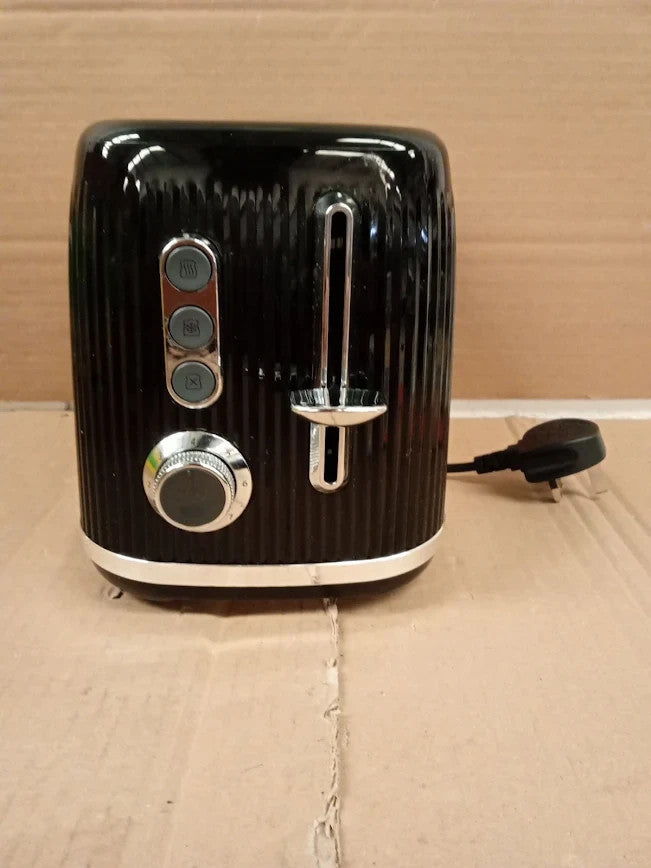Breville Bold 2 Slice Toaster High Lift Wide Slots Black Silver Chrome VTR001
