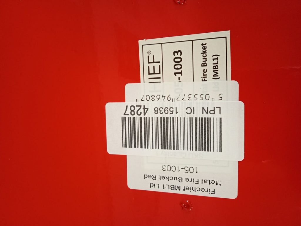 Firechief MBL1 Metal Lid Fire Bucket Red 31.3x31.3x4.6cm