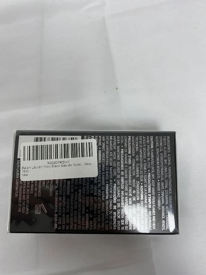 Ralph Lauren Polo Black Eau de Toilette EDT Woody Aromatic Crisp 75ml New