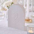 Ginger Ray White Embossed Standing Card Table Numbers Wedding Decoration New