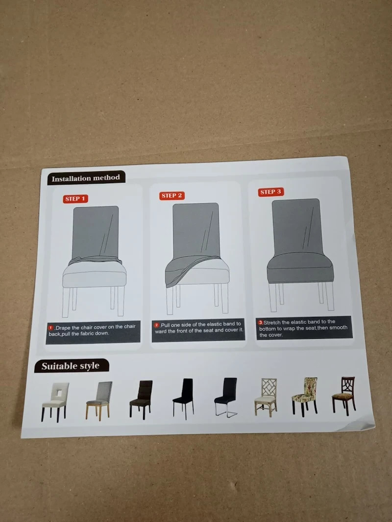 Lellen Dining Chair Covers 6 Pieces Stretch Dining Slipcover Decor Protector New